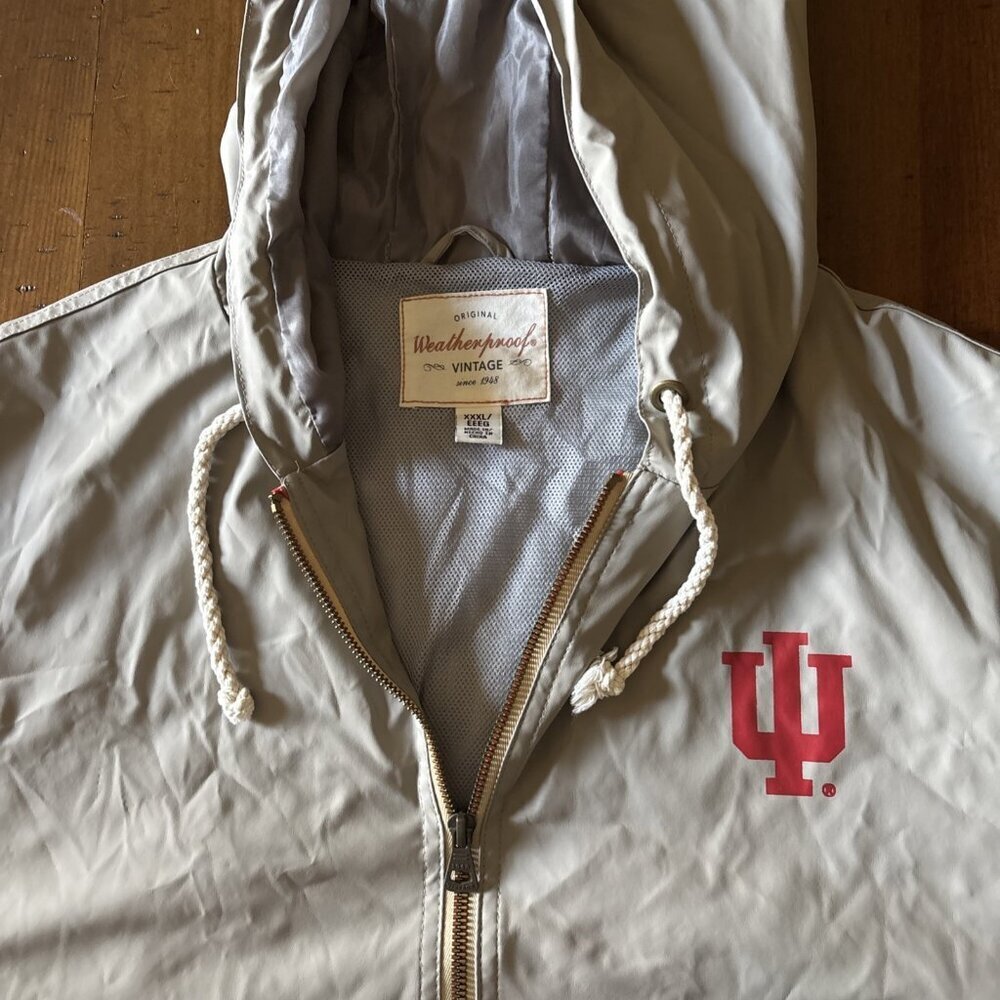 Men’s Weatherproof Tan IU Hoosiers Windbreaker Size 3XL - Picture 5 of 7